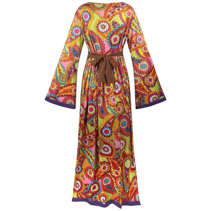 70 S Retro Disco Hippy Dress Hippie Costume Dress Primitive Tribal Goddess - Aimall