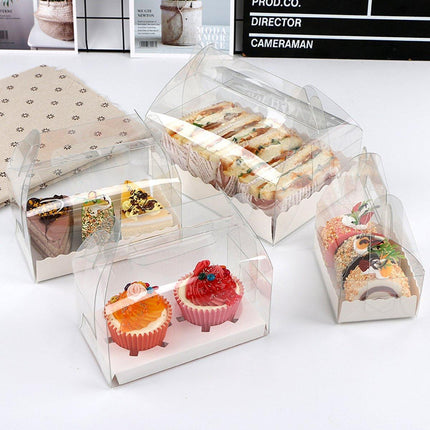 25pcs Transparent Portable Baking Box for Lasagna Mousse Cake Western Point Food