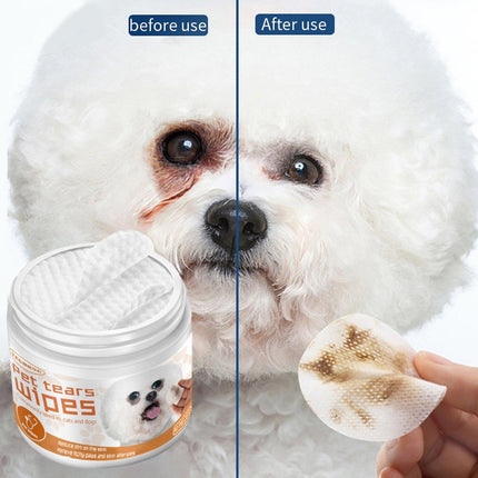 Pet Eye Wipes Clean Dogs Cats Tear Stain Removal Eye Dirt Cleaning Cotton Pads