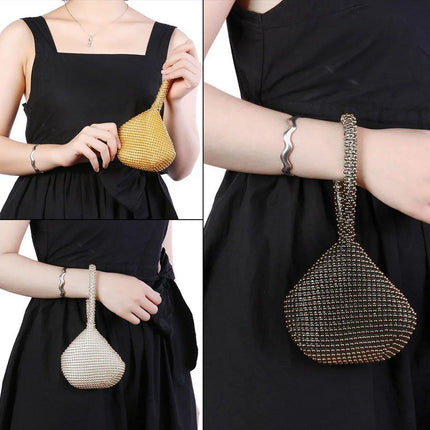Elegant Triangle Sequin Evening Clutch Bag Glitter Solid Colour Shell Purse