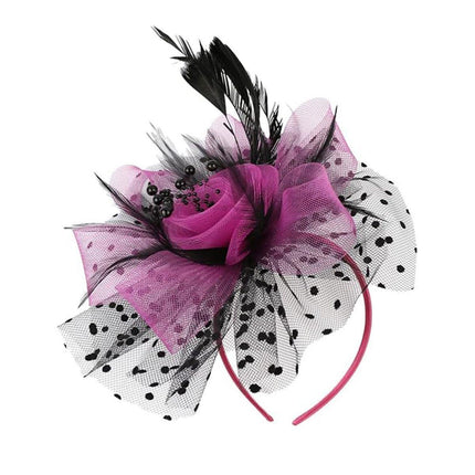 Vintage Accessories Mesh Veil Headpiece Feather Floral Headwear for Women Party