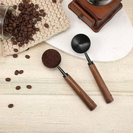 2pcs Walnut Coffee Measuring Spoon Long Handle Baking Milk Powder Spoon Set