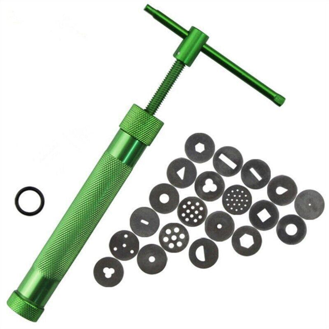 Polymer Clay Gun Extruder Sculpey Sculpting Tool W/ 20 Discs Cake Tool Craft New Aimall
