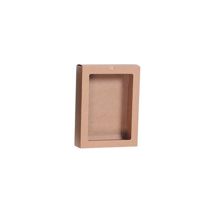 50PCS Kraft Paper Packing Box With Transparent PVC Window Drawer Display Gift Boxes Aimall