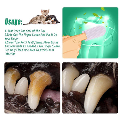 20pcs Pet Tooth Cleaning Finger Set Tartar Remover for Cats Dogs Oral Care Tool