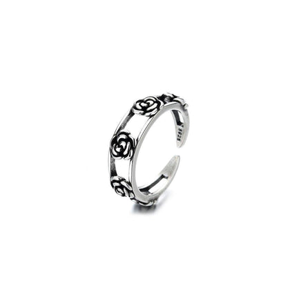 Vintage Rose Open Ring Adjustable Fashion Jewelry Women Girls Party Wear