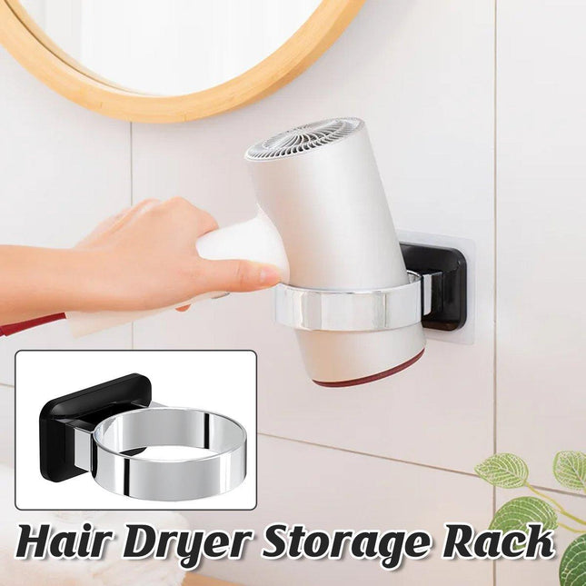 Hair Dryer Holder Rack Sturdy Wall Mount Toilet Bathroom Steel Stand Storage