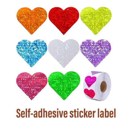 10PCS Self-Adhesive Star Heart Stickers 500/Roll Reward Chart Decoration Labels
