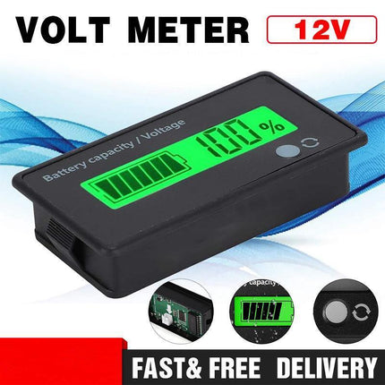 LCD 12V-48V Battery Capacity Indicator Voltage Voltmeter Monitor Meter Caravan - Aimall