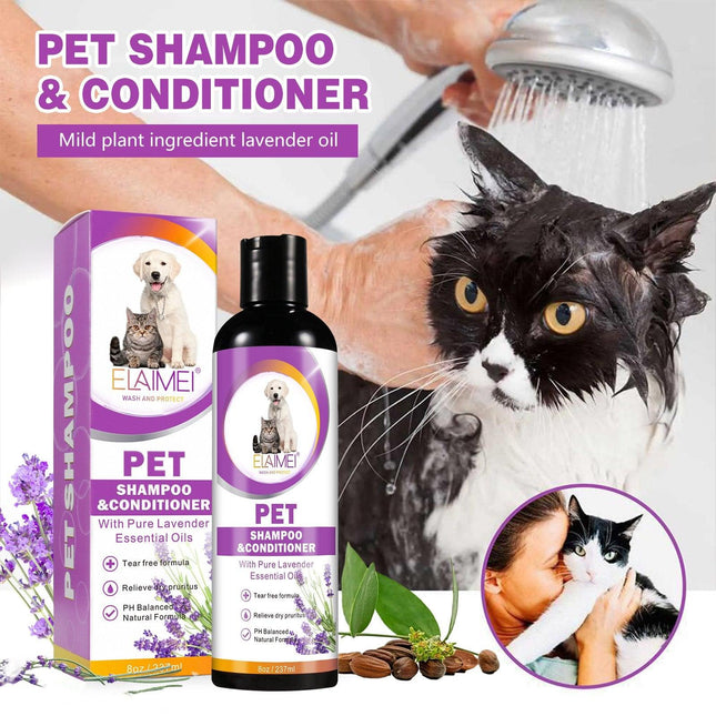2in1 Pet Shampoo Conditioner for Dog Cat Tearless Grooming Soothing Clean Shower - Aimall