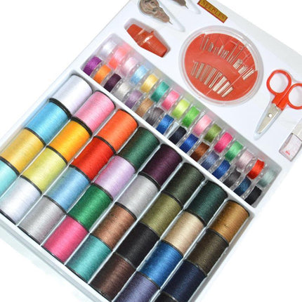 64Rolls Sewing Machine Line thread Spool Set Bobbin Cotton Reel Needle Tape Kit - Aimall