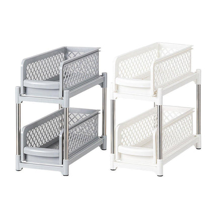 Bathroom Kitchen Sink Storage Rack Drawer Plastic Shelf Seasoning Holder