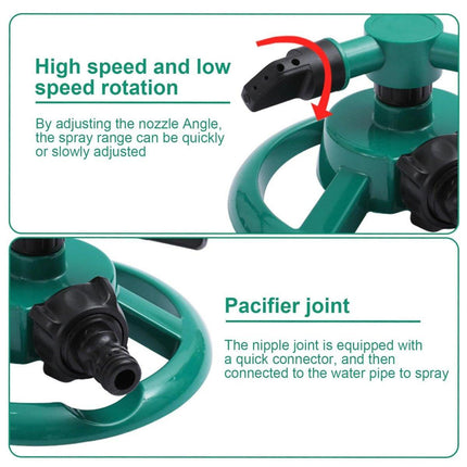 Small Disc Sprinkler 360 Degree Rotating Garden Sprayer Three Prong Spray Water