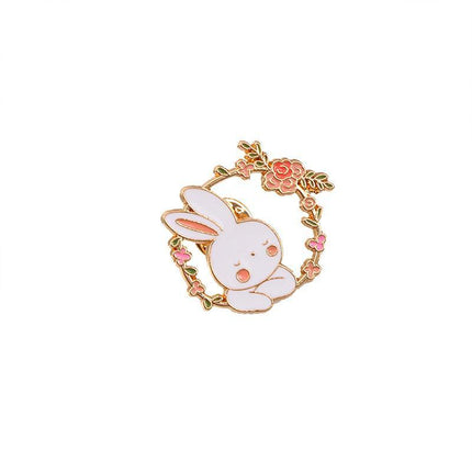 Lovely White Bunny Rabbit Ears Metal Pin