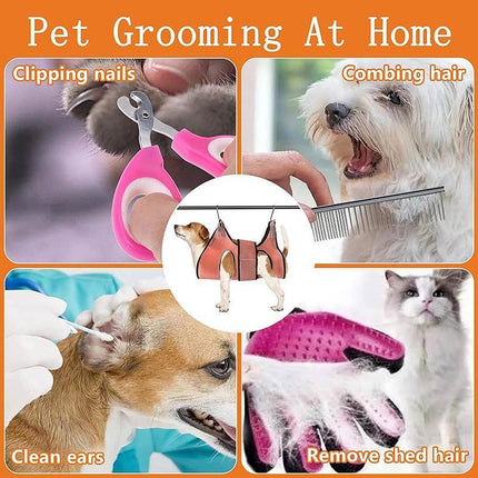 Small Pet Grooming Sling Hammock Dog Cat Restraint Bag Bathing Trimming NailCare Light Green - Aimall