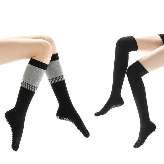 Women Long Massage Pilates Socks Yoga Socks Anti-skid Grip Non Slip Socks Medium - Aimall