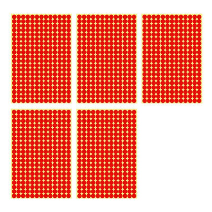 8/13/25/50mm Colour Sticker Dots Adhesive Round Labels Circular Scrapbooking Red - Aimall
