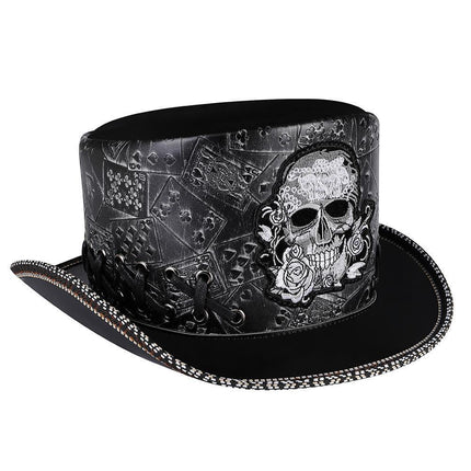 Halloween Vintage Knight Skull Embroidered Dome Magic Hat Party Hat