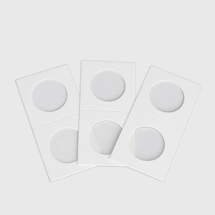 50x 33mm CARDBOARD COIN HOLDERS Staple Coin Holder Display Clear Window Folder - Aimall