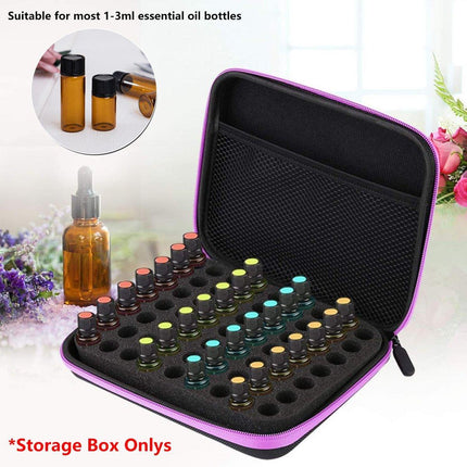 Portable 63 Compartment Essential Oil Bottle Organiser 1-3ML Storage Carry Bag