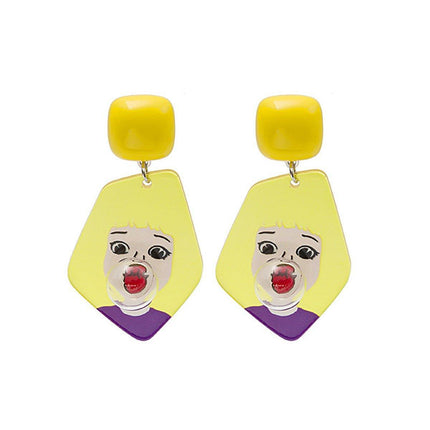 Cute Cartoon Asymmetrical Stud Earrings Fun Fashion Jewelry for Daily Outfits