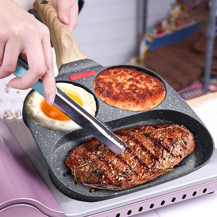 Nonstick Three in One Egg Frying Pan Skillet Breakfast Cooker for Kitchen Use