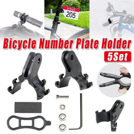 5Sets Bicycle Number Plate Bracket Headlight Mount Road Racing Bike Accessories