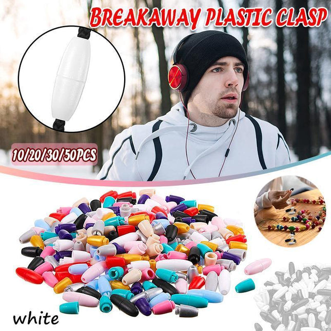 10-50X White Breakaway Plastic Clasp Clasps Silicone Bead Necklace Lanyard Safety Pop - Aimall