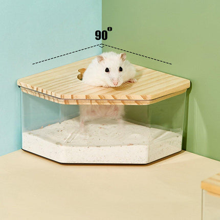 Transparent Acrylic Hamster Bathroom Dual Use Large Toilet Bath Sand Urine Basin