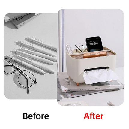 Tissue Box Dispenser Storage Box Napkin Case Remote Control Box Multi-Function