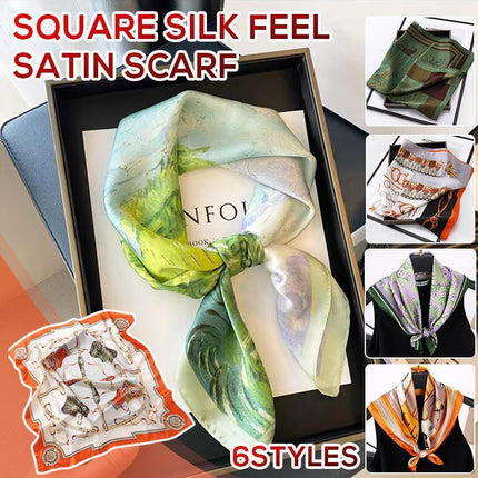 Ladies Silk Scarf Square Women Shawls Wraps Small Hair Neck Hijabs 70*70CM - Aimall