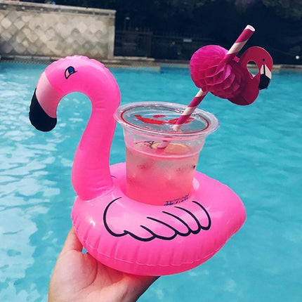 Inflatable Floating Drink Cup Can Beer Holder Swimming Pool Bath Beach Party 5PCS - Aimall