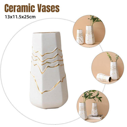 Ceramic Flower Vase Simple Home Hotel Decor Hydroponic Planting Container