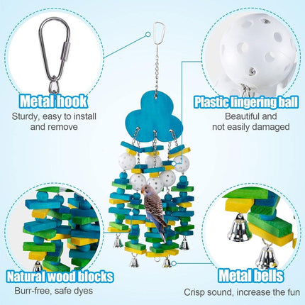 Wooden Parrot Chew Toy Bird Toys for Large and Small Birds Natural Pet Chew Toy