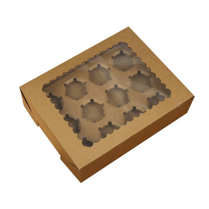 25Pcs Paper Cupcake Box with Window for Party Wedding Bakery Gift Packaging