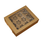 25Pcs Paper Cupcake Box with Window for Party Wedding Bakery Gift Packaging