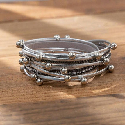 Fashion Multilayer Leather Bracelet Men Women Wristband Bangle Creative Jewelry - Aimall