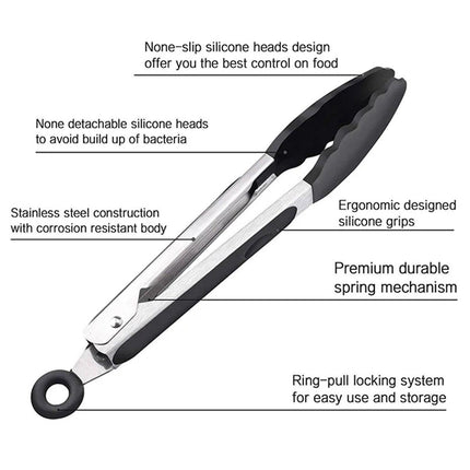 5pcs Kitchen Food Clamps Scalding Resistant Barbecue Tongs Cooking Clamp Set