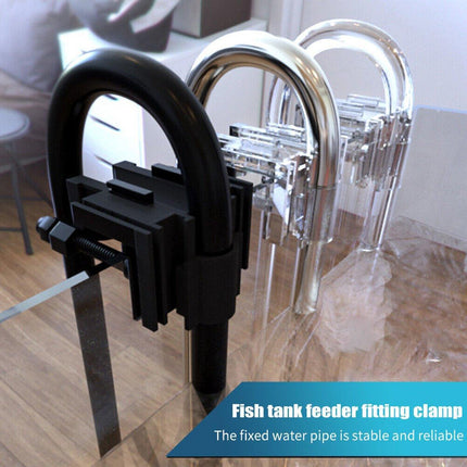 Acrylic Fish Tank Water Pipe Holder Right Angle Inlet Outlet Suction Clip Bracket