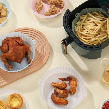 2X Air Fryer Silicone Pot Air Fryer Basket Liners Non-Stick Reusable Baking Tray - Aimall