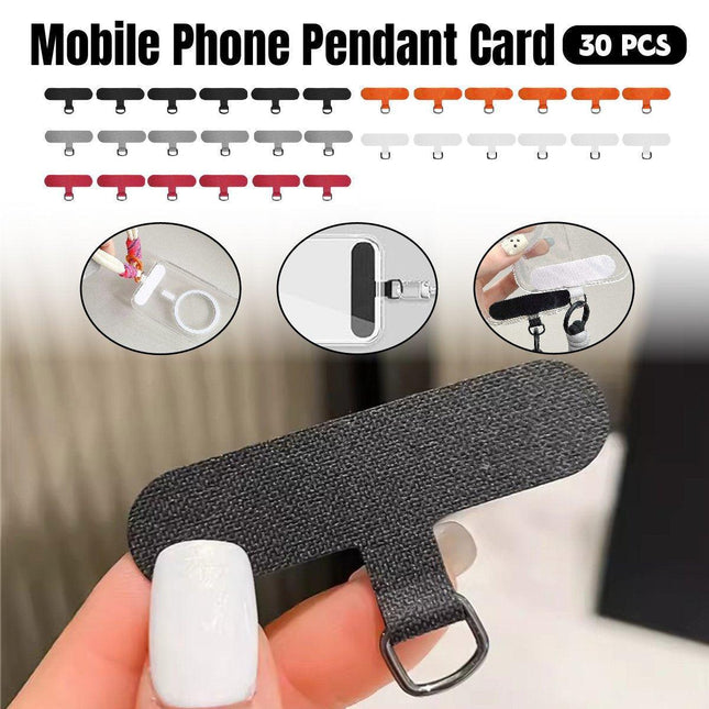 30PCS Removable Mobile Phone Lanyard Strap No Punch Clip Anti-Loss Card Holder