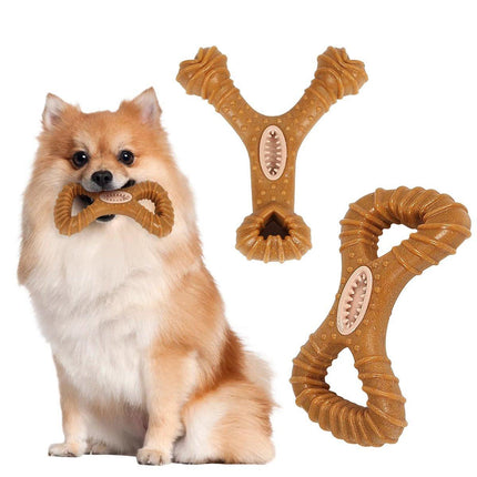 Interactive Dog Food Toy Leaky Bone Shape Chew Grinding Pet Treat Dispensing