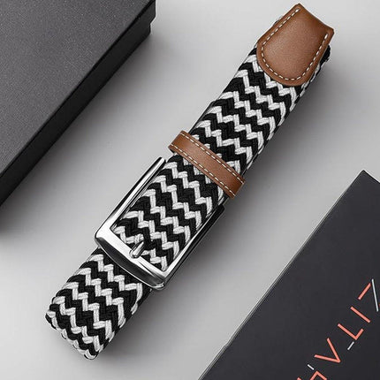 Unisex Braided Belt Casual Canvas Belt Adjustable Stretch Belt for Men Women