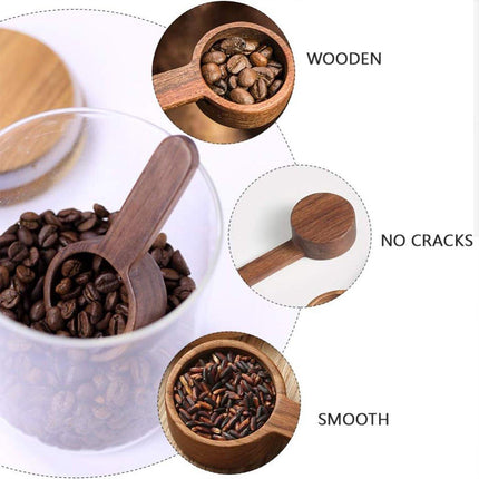 Black Walnut Measuring Bean Spoon Solid Wood Gram Coffee Milk Powder Gram Weight