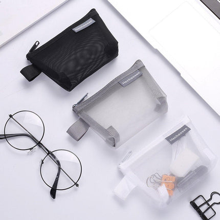 Mini Mesh Zipper Bags Storage Pouch Coin Purse ID Credit Card Holder Organizer - Aimall