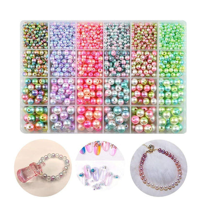 1890PCS Mermaid Faded Colour Perforated Pearl DIY Craft Set Jewelry Making