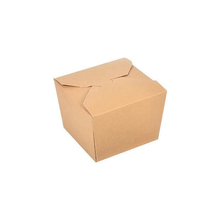 Kraft Brown Noodle Food Lunch Box Flat Deli Takeaway Disposable Container 200PCS - Aimall