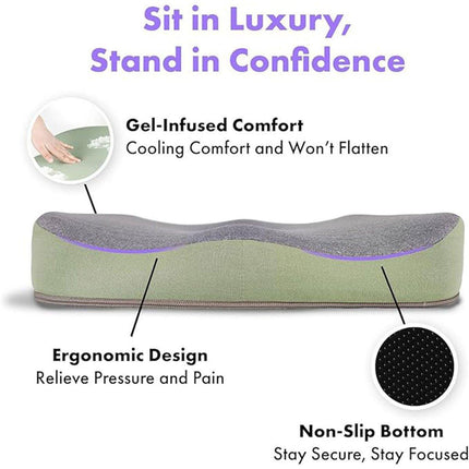 Memory Foam Seat Cushion for Office and Travel Support with Ergonomic Design