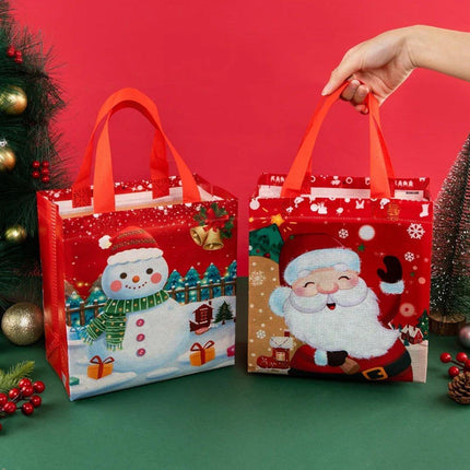 25pcs Christmas Non-Woven Shopping Tote Bags Printed Colour Party Gift Bags