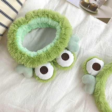 Cute Frog Makeup Hair Band Side Elastic Hair Band Girls Hair Band Decoration - Aimall